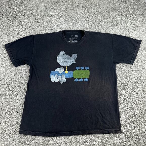 Woodstock Shirt Mens XL Black Partridge Guitar Neck 3 Days of Peace Music - Picture 1 of 9